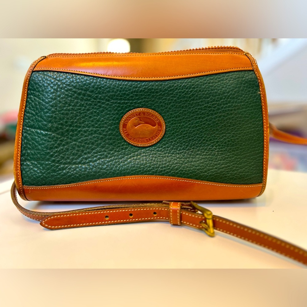 Vintage Dooney and Burke Handbag Hunter Green and Tan